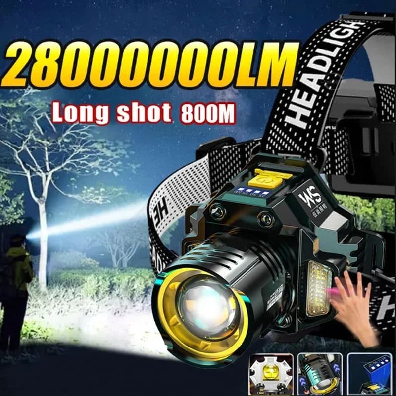 Powerful Rechargeable LED Front Lamp with Telescopic Zoomable Light - High Lumen Waterproof Work Lamp