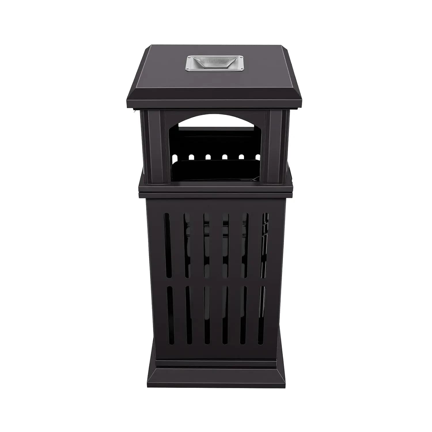 Commercial Outdoor Trash Can, 35.43 in, Ashtray, Locking Lid