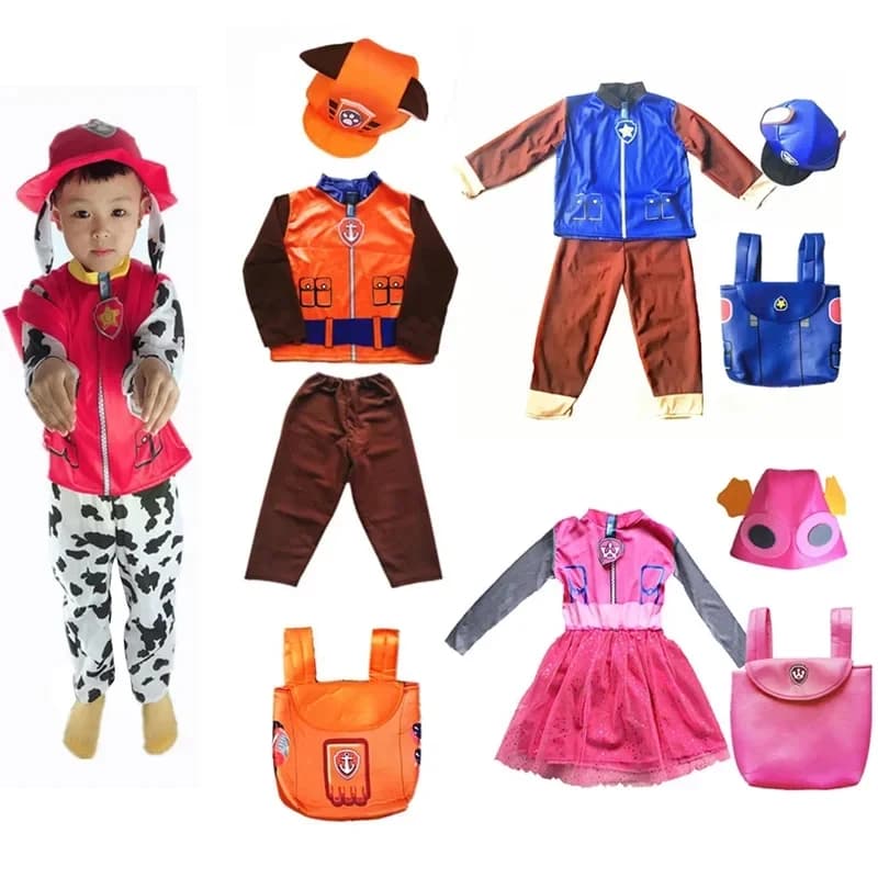 ABC123Anime Dog Kids Cosplay Costume Marshall Chase Skye Zuma Rubble Children Tops Pants Patrol Uniform Hallows,3'f.5;j.8