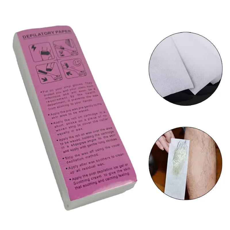 100 pezzi di carta cerata per depilazione non tessuta strisce di cera per corpo e viso epilatore per signora donna uomo strumento per il trucco della salute