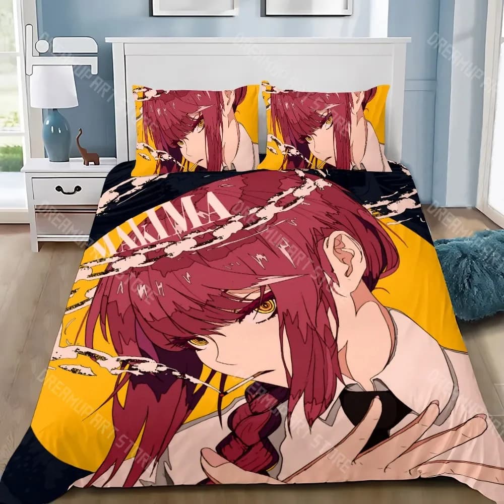 Anime Chainsaw Man Copripiumino Federa Set di biancheria da letto Adulto Ragazzo Ragazza Decorazione camera da letto Regalo per bambini Singolo Doppio di grandi dimensioni