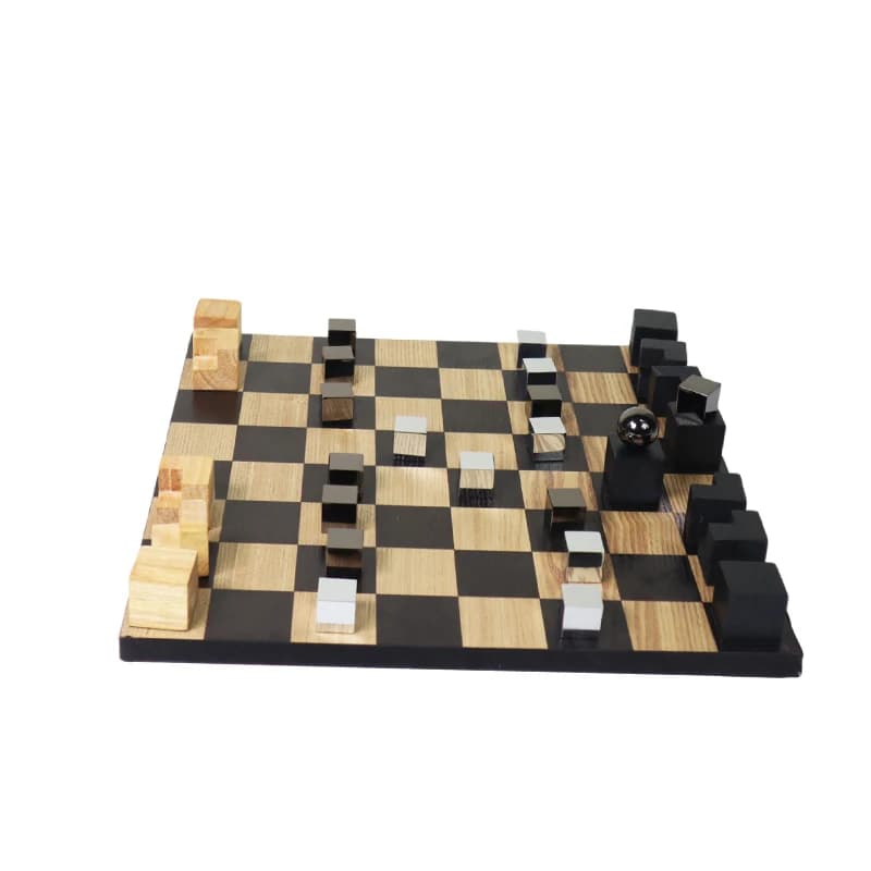 Set di scacchi creativi nordici Gioco da tavolo di lusso Scacchiera in legno Giochi da tavolo per famiglie Decorazione moderna del soggiorno Ornamenti Regali