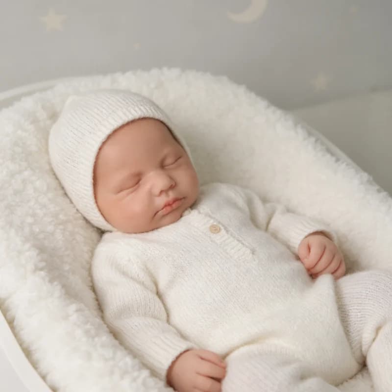 Bambola Reborn da 49 cm, bambino, corpo morbido, bambola d'arte da collezione, regalo di Natale, corpo intero in silicone morbido, 3 kg, bambola Reborn.