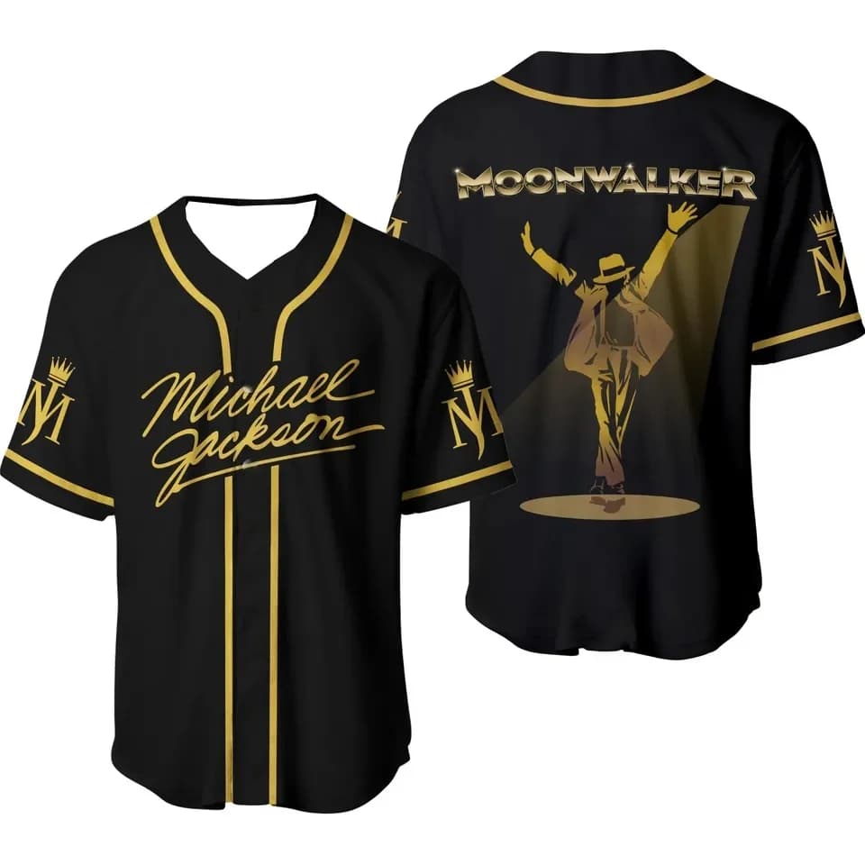 Michael Jackson King of Pop Moonwalker Graphic Baseball Jersey V Neck Short Sleeve Streetwear Sport Shirts Unisex For Men Women