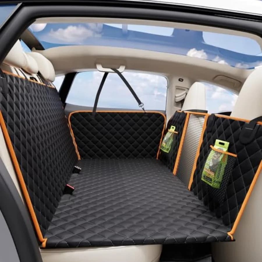 Estensore per Sedile Posteriore per Cani - Ampio Spazio, Coprisedile per Auto Resistente per Sedile Posteriore con Fondo Rigido, Supporta 190 kg, Impermeabile