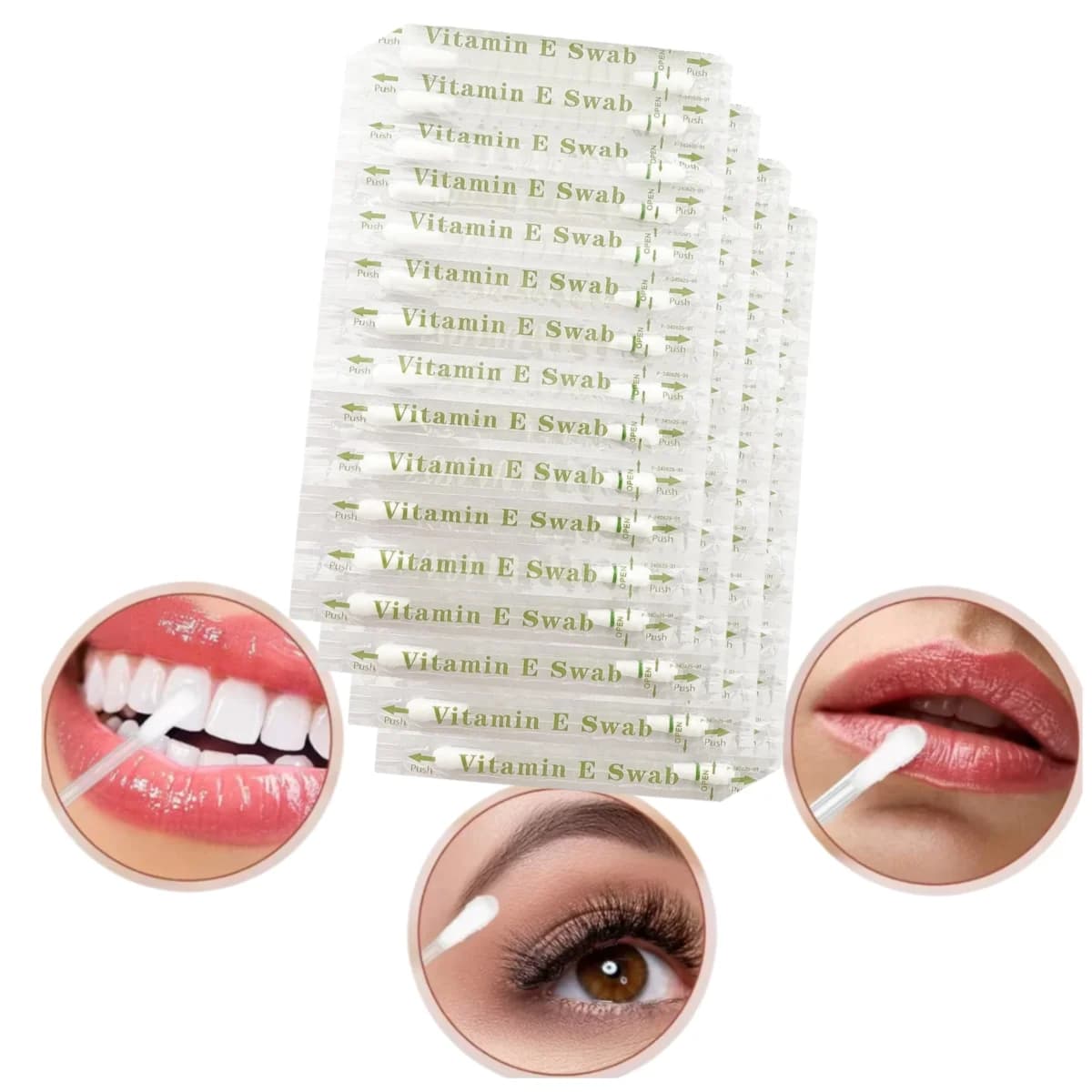 100 Pieces Cotton VE Sticks for Teeth Whitening, VE Disposable Applicators, Anti-Umidity Sticks for Lips and Nails