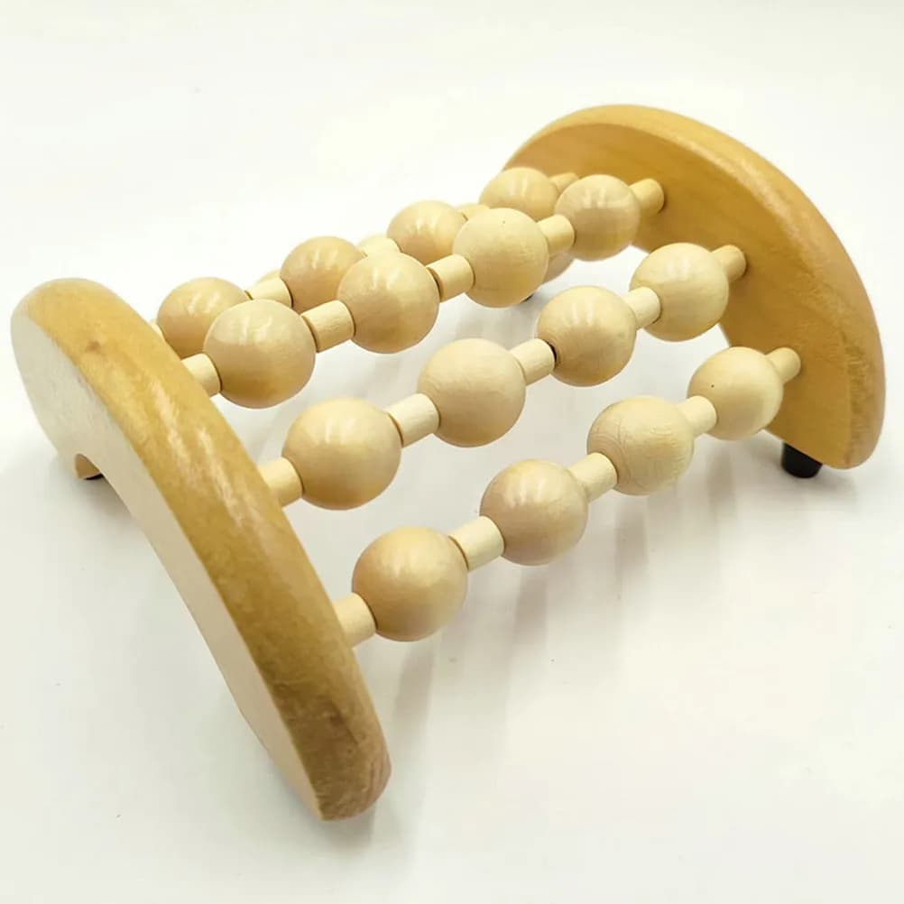 Massaggiatore per Piedi in Legno, Rullo per Agopunti, Strumento Portatile per Massaggio, Rilassamento Muscolare, Massaggiatore Manuale per Piedi e Corpo, Rullo in Schiuma per Muscoli