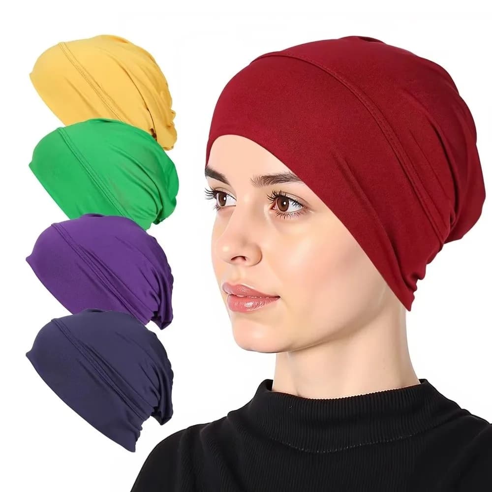 New Soft Modal Hijab Caps Elastic Wrap Style Turban Hat Accessories Bonnet Islamic Headband Women Headwear