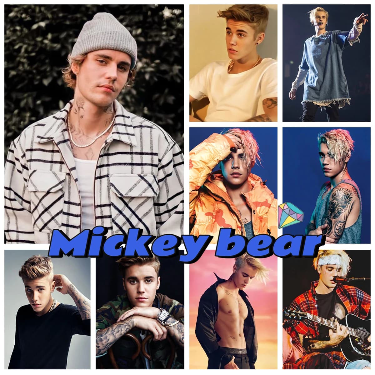 Canadian Male Singer Justin Bieber Handmade Diamond Painting DIY Holiday Gift Home Bedroom Office Living Room Wall Decoration Diamond Embroidery
