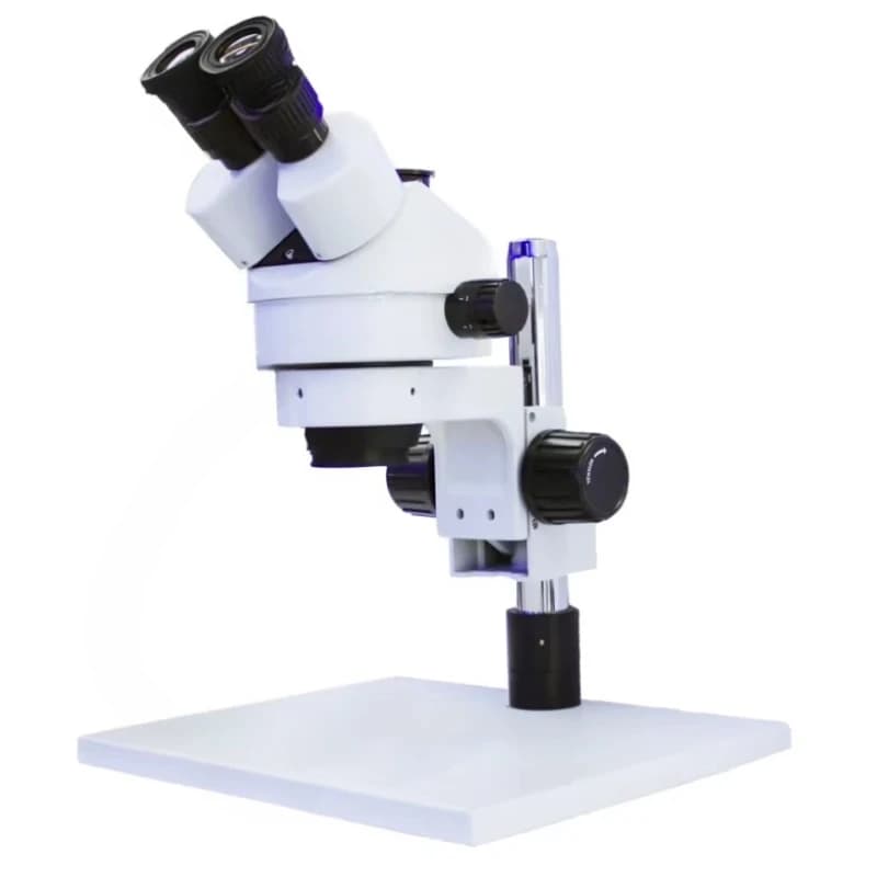 Microscopio stereo trinoculare con zoom continuo