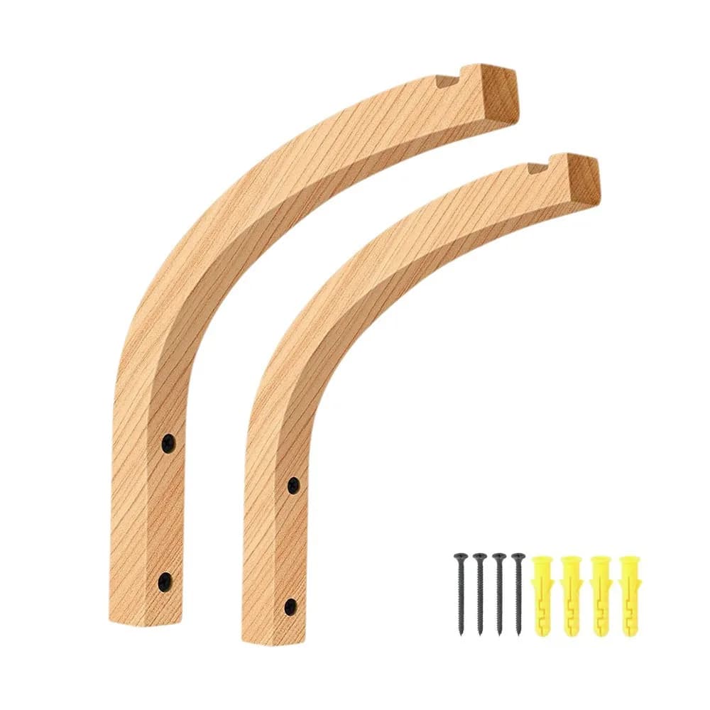 2 Pieces Wall Hook in Wood for Plants, Robust Multipurpose Hook for Flower Jars, Rustic Style, Hook Made to Hand for Birds