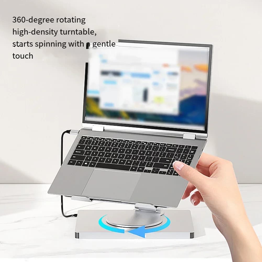 Supporto da tavolo per laptop e docking station Porta Gigabit 4K Design girevole pieghevole Supporto per laptop Dock di espansione Accessorio per computer