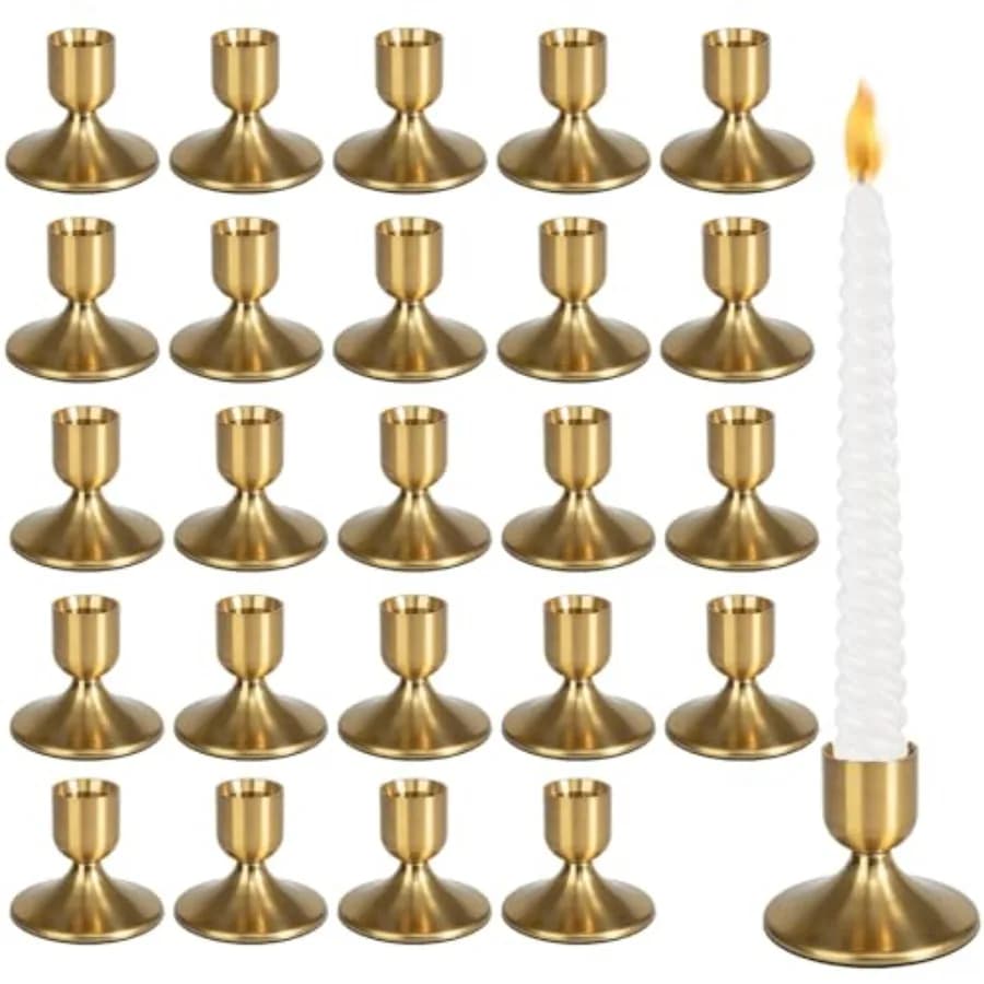 Pcs Gold Candle Holders Metal Taper Candlesticks Holders Short Skinny Brass Candlestick Holders Candlestick Holders Bulk for We