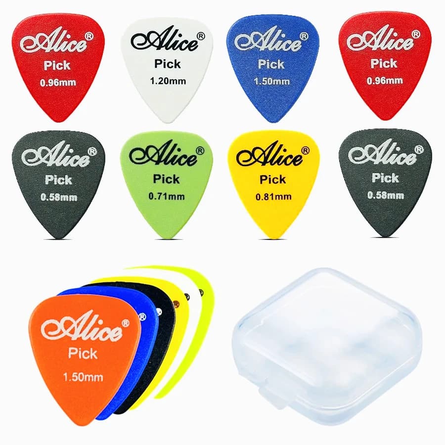 Plettro per chitarra opaco da 6 pezzi con scatola mista plettri per chitarra in plastica da 0,58 mm-1,5 mm per chitarre elettriche basso ukulele professionale JXB