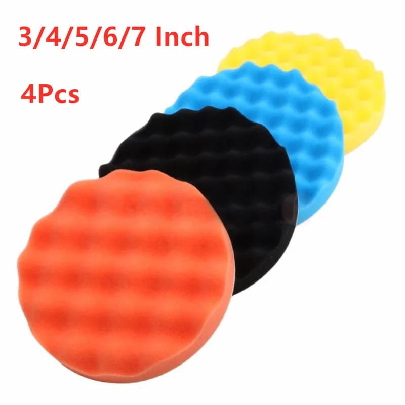 4 pezzi kit tampone per lucidatura auto 3/4/5/6/7 pollici ruota autoadesiva per lucidatura dettagli auto ceretta spugna tamponi strumento di pulizia per la cura automatica