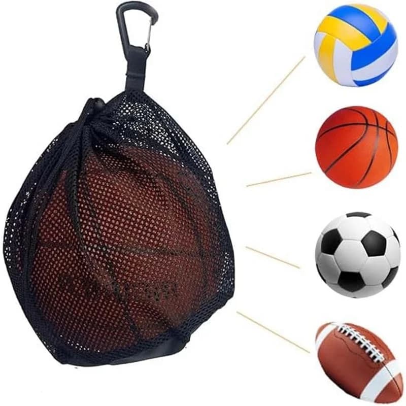Single Bag for Basketball, Football, Volleyball, Travel Sports Bag, Reusable Network Bag, Portable Backpack with Coulisse, Network Bag with Pockets
