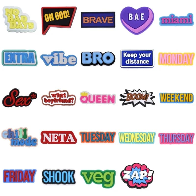 Vibe BRO Veg Zap Ciondoli per scarpe per Crocs Accessori Zoccoli Spille Distintivi da uomo Decorazioni per jeans per bambini Accessori per scarpe con fibbia