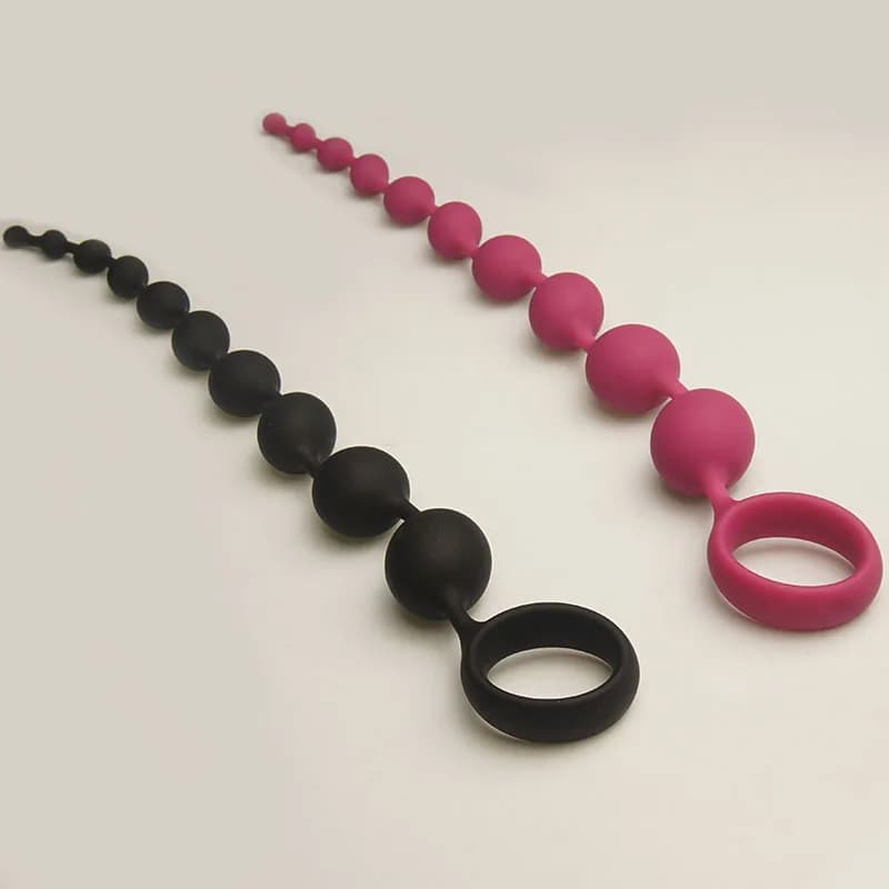Giocattoli Sessuali con Palline Anali in Silicone, Set di 10 Palline di Diverse Dimensioni, Plug Anale con Manico a Strappo Facile