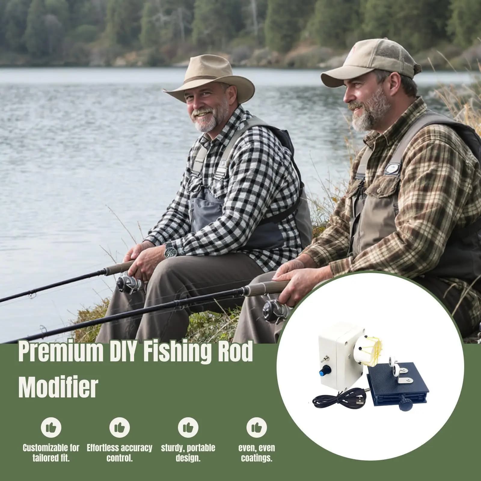Avvolgitrice professionale portatile per canna da pesca con esca, canna da pesca fai da te, resina epossidica
