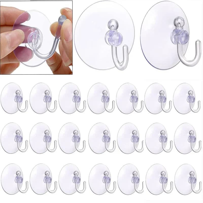 10/5 pezzi ganci a ventosa senza foratura ventosa trasparente con ganci in plastica per finestre cucina bagno ganci a parete portaoggetti