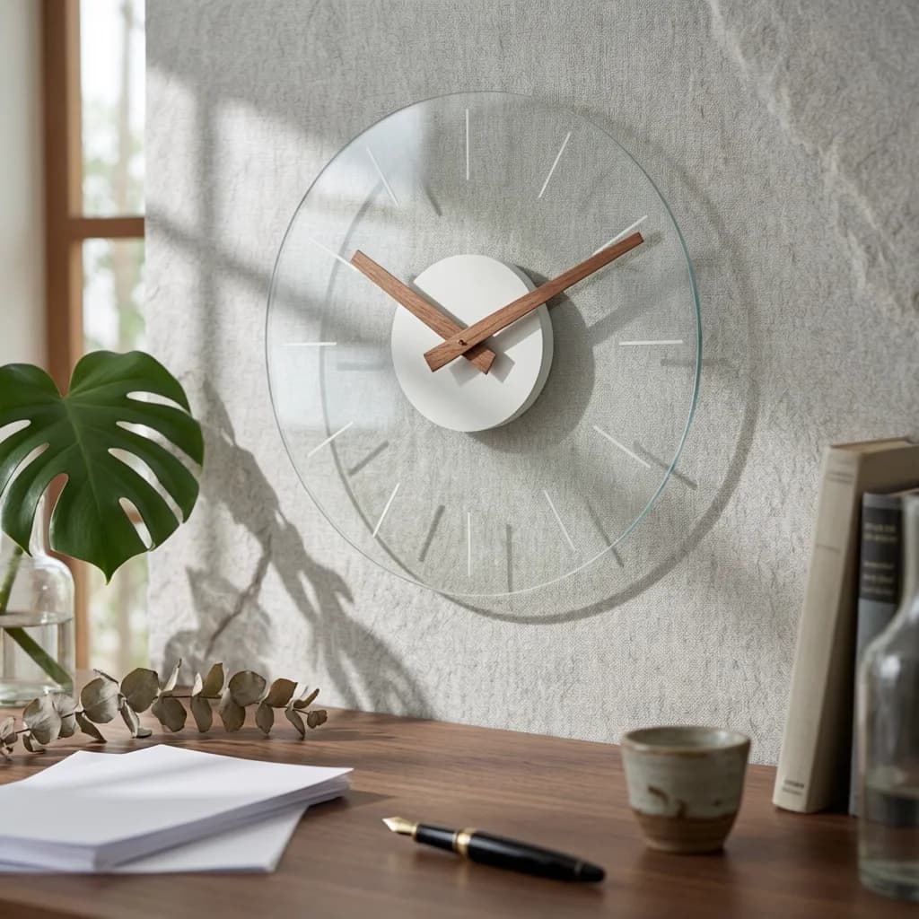 Minimalist Wall Timepiece Wood Grain Modern Wall Timepiece Timekeeper Decorative Room Ornament Easy to Install