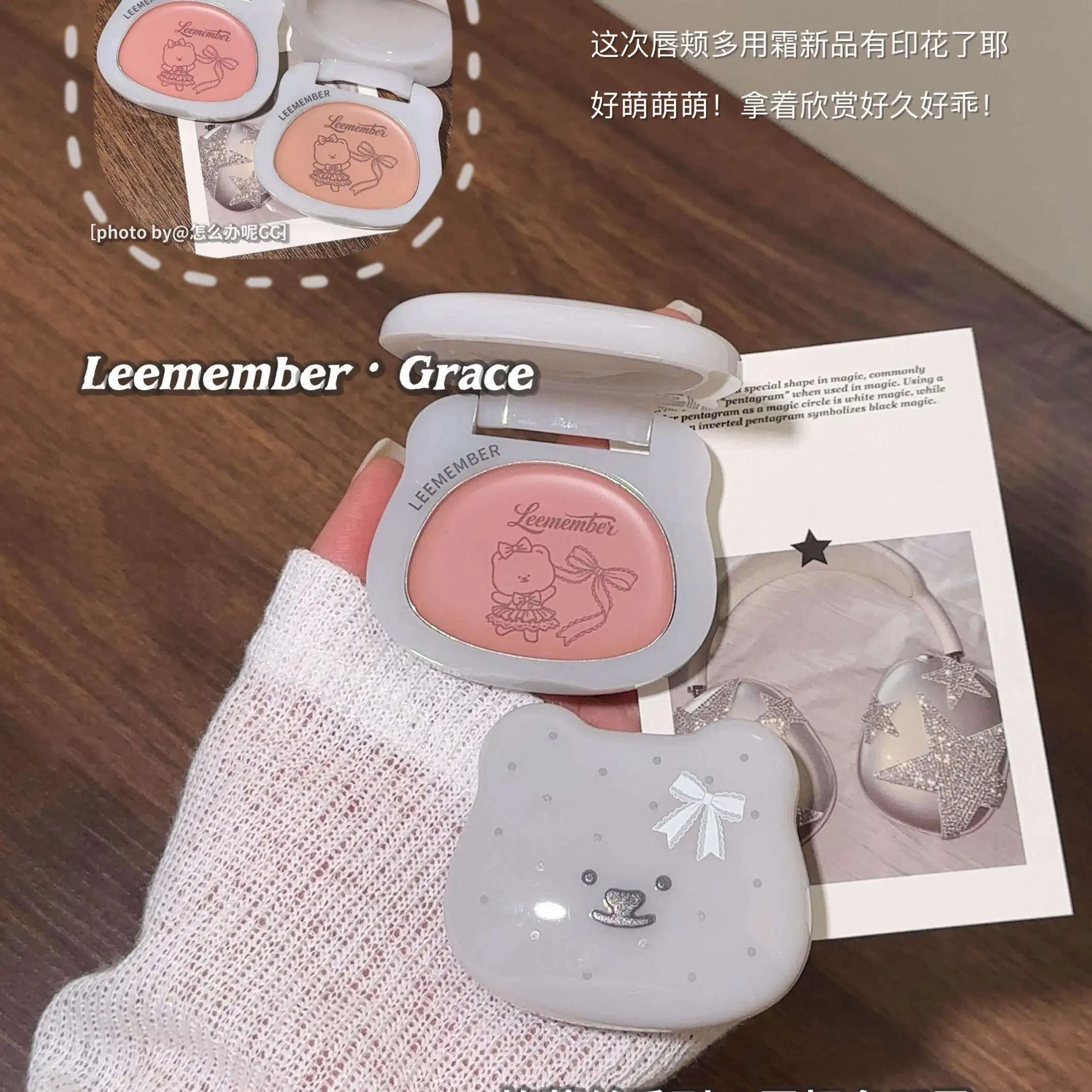 LEEMEMBER Set Rossetto in Crema e Blush a Lunga Durata, Illuminante Effetto Acqua, Lucidalabbra e Fard - Blush a Lunga Tenuta