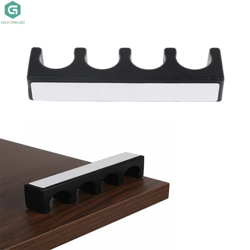 Self-adhesive Backing 4Cue Vertical Pool Cue Holder For Table Practical Snooker Cue Rack For Family Recreation Room BilliardClub