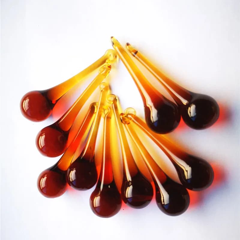 Free Rings Amber Chandelier Crystals Prismi Waterdrop Window Decorations Do-it-te 55mm Glass Pack 20 pieces Lamp Lighting Hanging Part