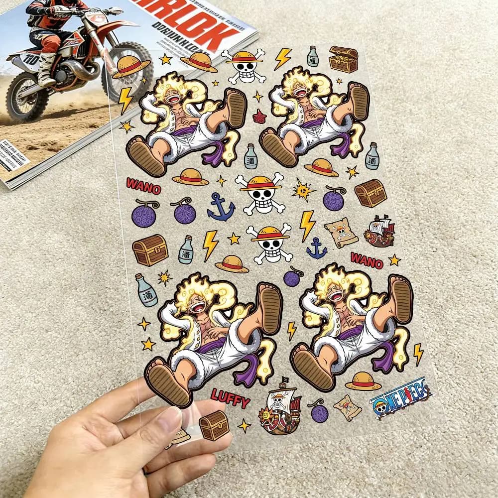 Adesivi Riflettenti Impermeabili per Moto ONE PIECE, Decalcomanie per Casco, Scooter, Serbatoio Carburante, Cassetta degli Attrezzi, Racing