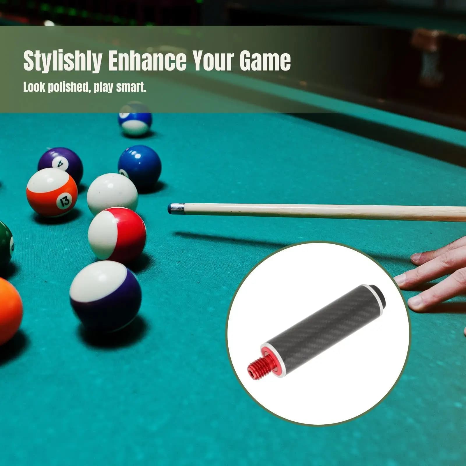 Cue End Extender Adapter Billiards Pool Cue Extension Lightweight with Butt Cue