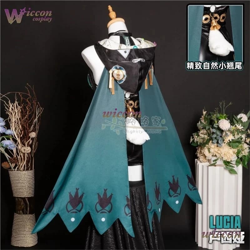 g'7,n\5;e,8\v,5/Uniforms ZZZ Lucia Elowen Cosplay Women Girls Spook Shack Ryushia Erouen Costume Wig Zenless Zf;4'v.7/n\