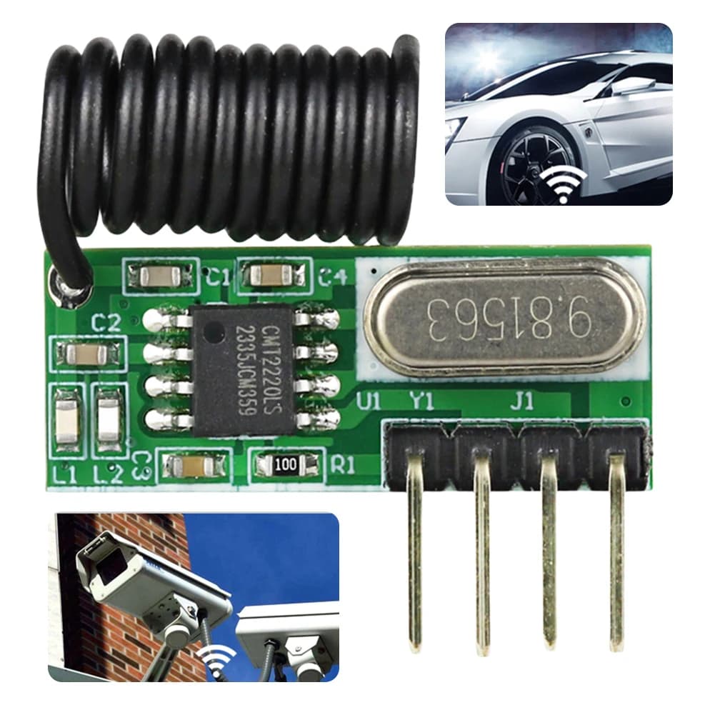 315MHz/433MHz RF Wireless Module Superheterodyne RF Receiver Module 3.3V-5.5V DIY Wireless RF Receiver with Antenna for Arduino