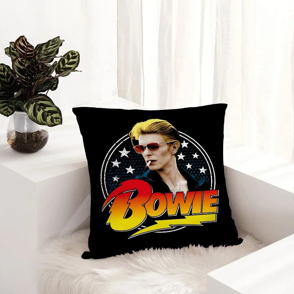 Singer D-David B-Bowies Federa in tessuto peluche Federa morbida Stampa fronte-retro Fodera per cuscino per divano Fodera per cuscino