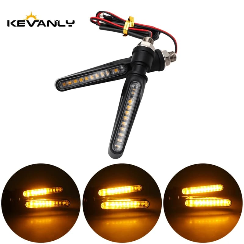 2PCS Universal LED Motorcycle Turn Signal Light 12v IP68 Waterproof Amber Flasher Indicator Blinker Rear Lights Lamp Accessories