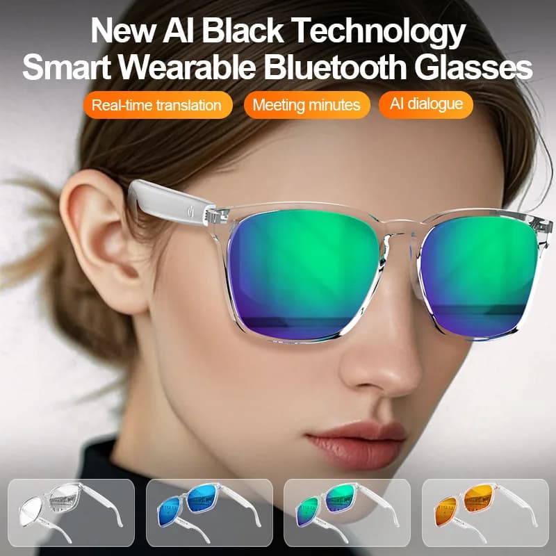Fashion AI Translation Smart Glasses A10 Audio Bluetooth Glasses Outdoor Cycling Sports Sunscreen Color Changing Sunglasses