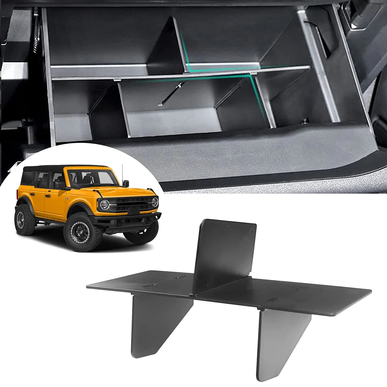 Auto Console Centrale Organizzatore Divisore per Ford Bronco 2021 2022 2023 Cruscotto vano portaoggetti Contenitore Divisori Inserto Tiding Storage