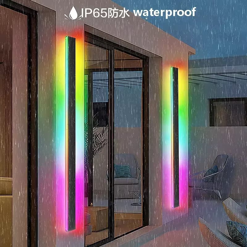 Lampada da parete a LED RGB colorata Bluetooth APP Lampada da interno Camera da letto Comodino Lampada da parete a striscia lunga Soggiorno Lampada domestica