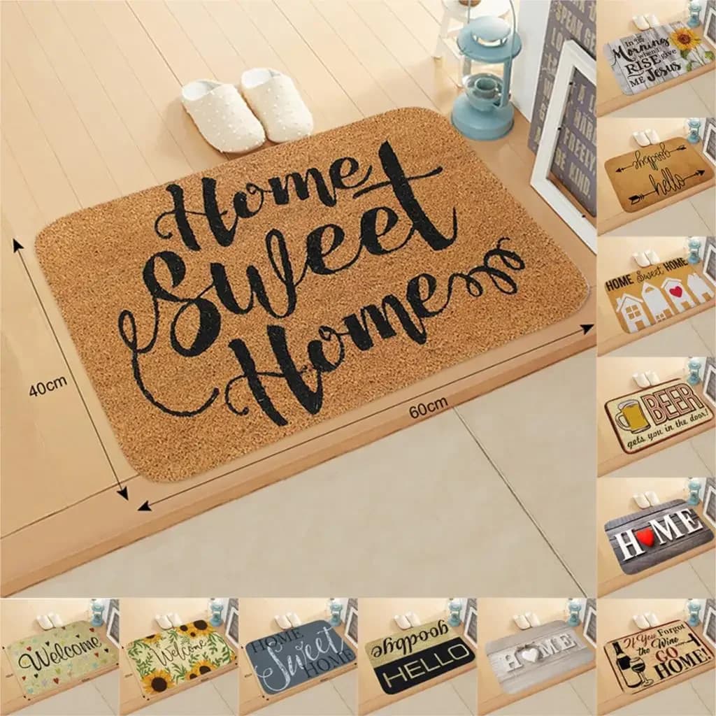 40x60cm tappetino da cucina per bagno benvenuto Sweet Home Letter tappetino per porta d'ingresso zerbino tappetini antiscivolo per soggiorni