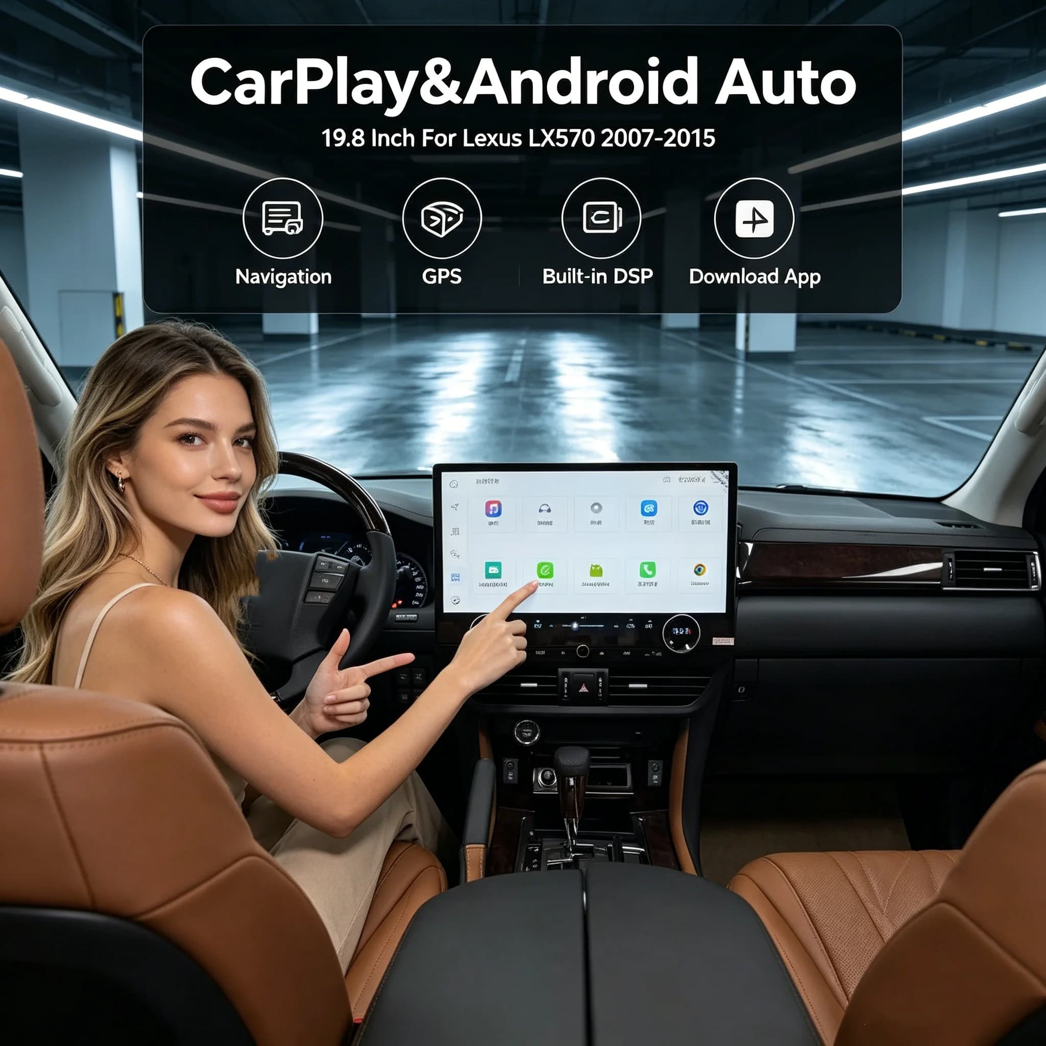 19.8" Android Touch Screen Car Radio For Lexus LX570 2007-2015 Toyota Land Cruiser 2008-2021 Wireless Carplay Android Auto GPS