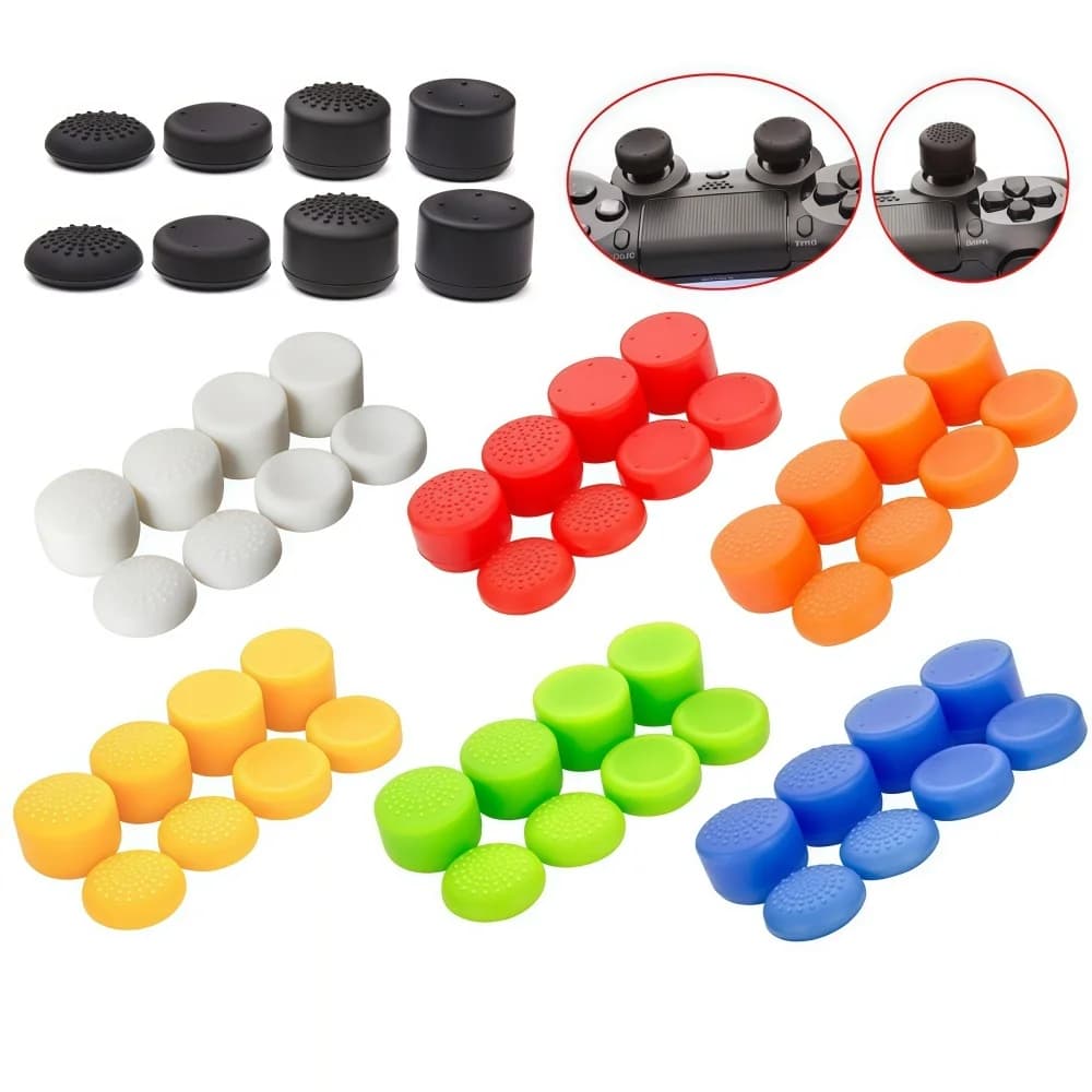 8 Pezzi Copri-Stick Analogici in Silicone per Controller PS5/PS4/Xbox Series X/S/Switch Pro, Accessori per Gamepad