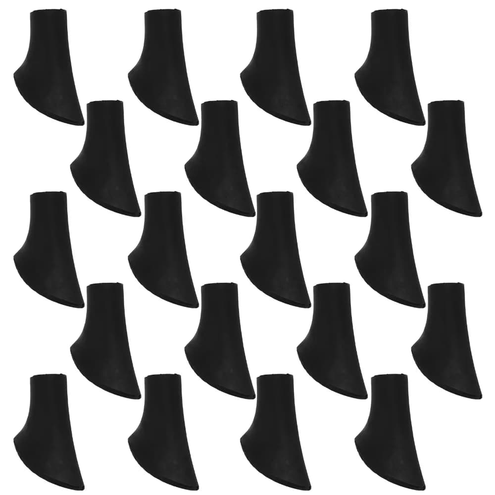 20 Pezzi Protezioni per Punte di Bastoni da Trekking, Diametro Foro 11mm, in PVC Nero, Punte di Ricambio per Bastoni da Escursionismo, Punte per Alpenstock
