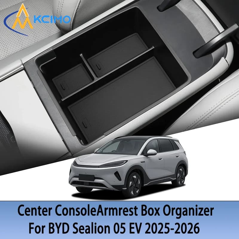 Per BYD Sealion 05 EV 2025 2026 Senza Cool Box Versione Bracciolo Centrale Scatola di Immagazzinaggio ABS Vassoio Per Auto Organizzatore Riordino Accessori