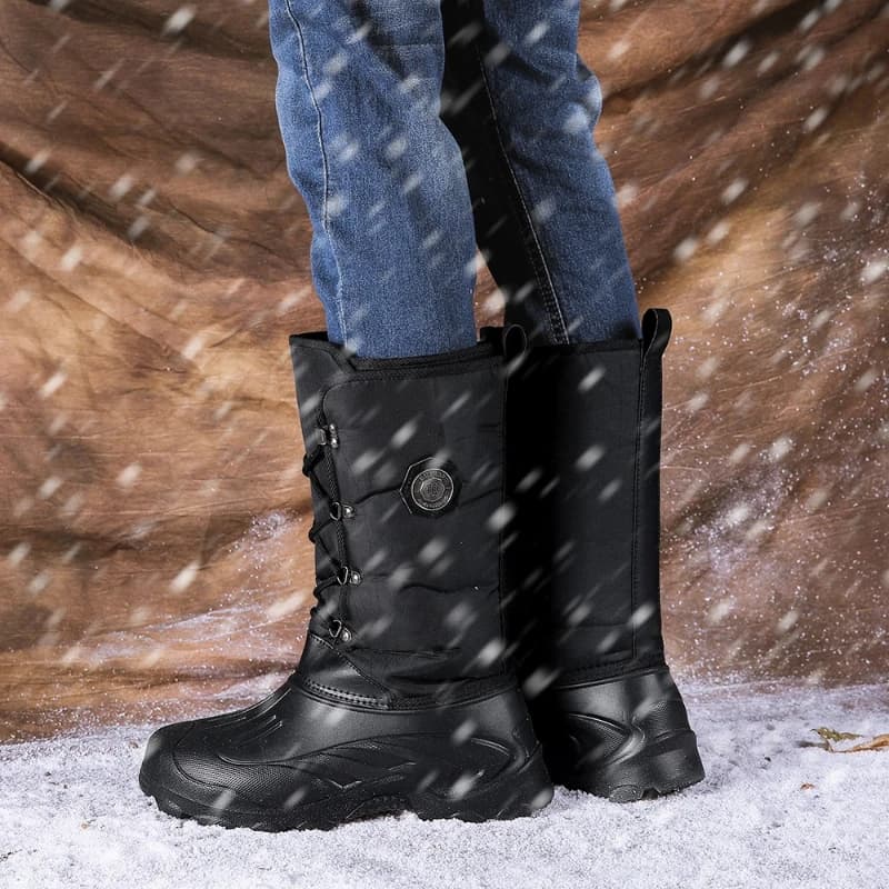 Nuove scarpe da uomo mimetiche Big Tree, stivali da neve alti, stivali da pesca impermeabili, stivali invernali in peluche scarpe antinfortunistiche stivali da neve