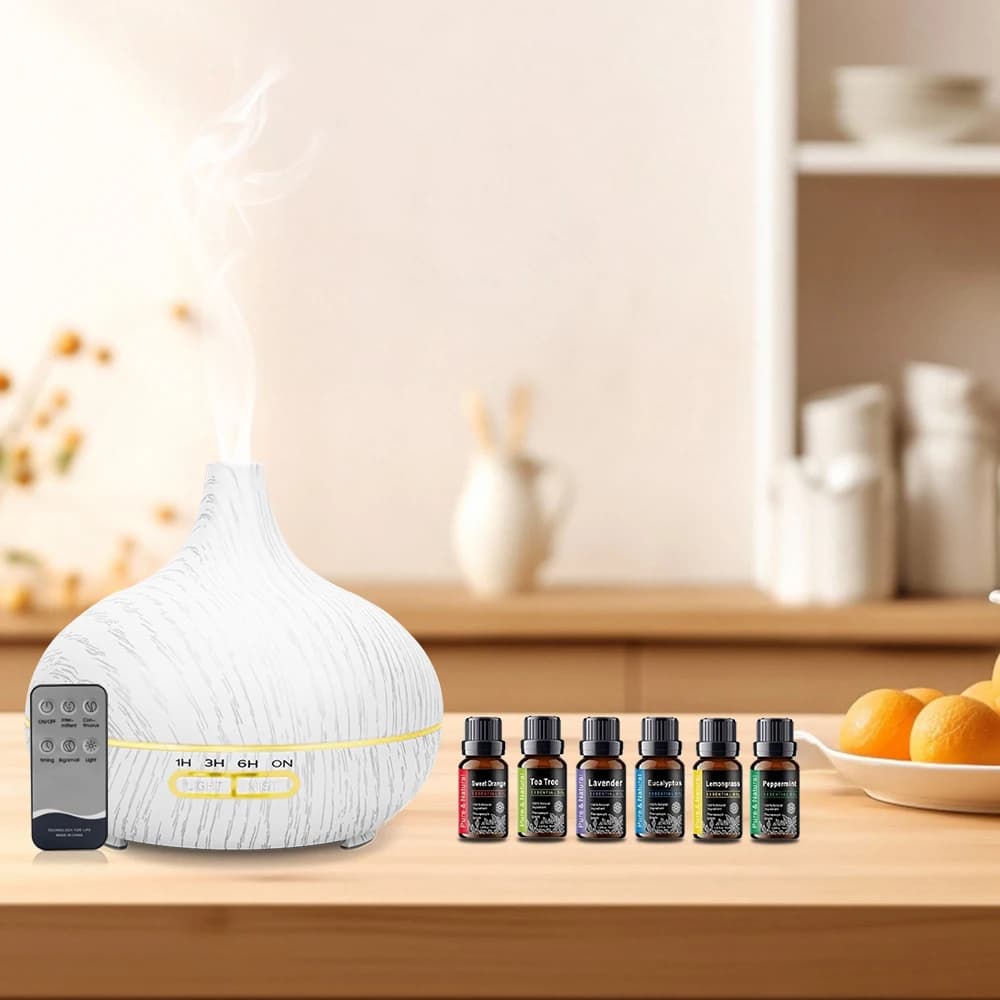 NUOVO Diffusore Per La Casa Per La Casa Per La Casa Olio Essenziale Aroma Diffusore di Olio 550ml Umidificatore Ad Ultrasuoni Telecomando 6 Premium