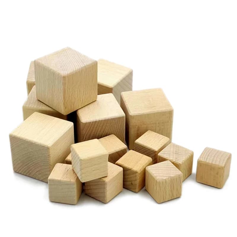 Cubi di legno vuoti non finiti da 2-5 cm, blocchi di legno lisci e solidi, ideali per progetti di pittura fai da te, decorazioni per la casa e opere d'arte