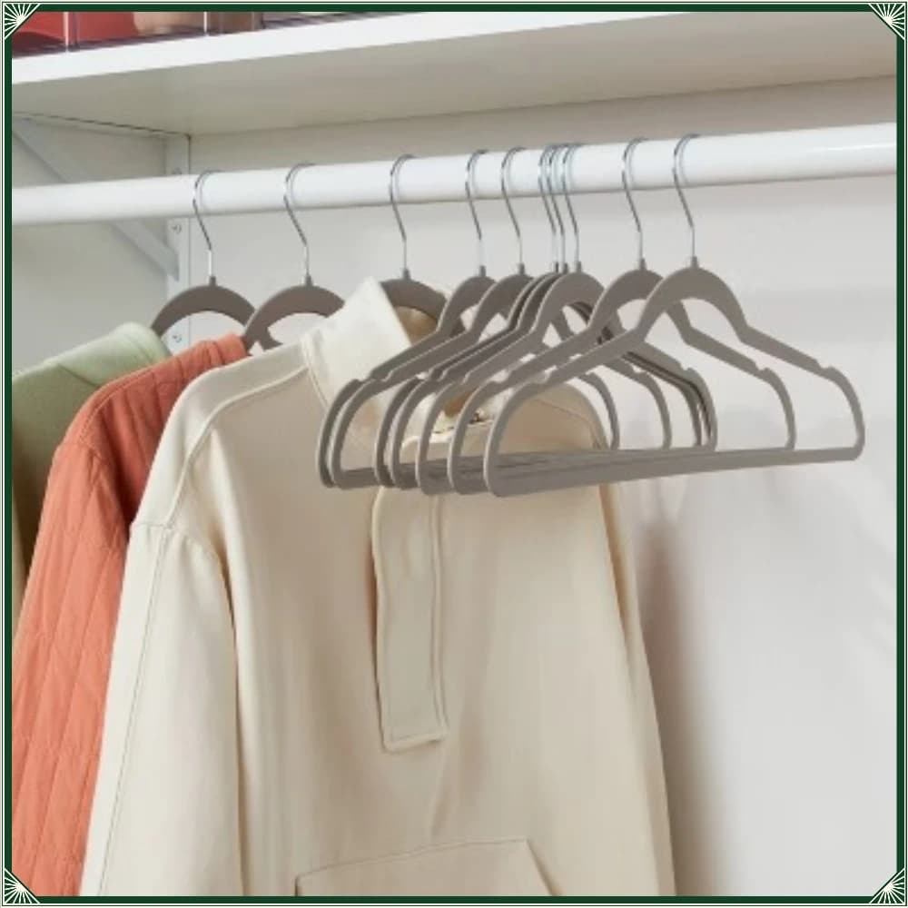 Appendiabiti Sottili in Plastica Grigia da 10 Pezzi - Brightroom: Appendiabiti Sottili per Adulti, 44,5 cm x 23 cm x 0,5 cm, Uso Domestico