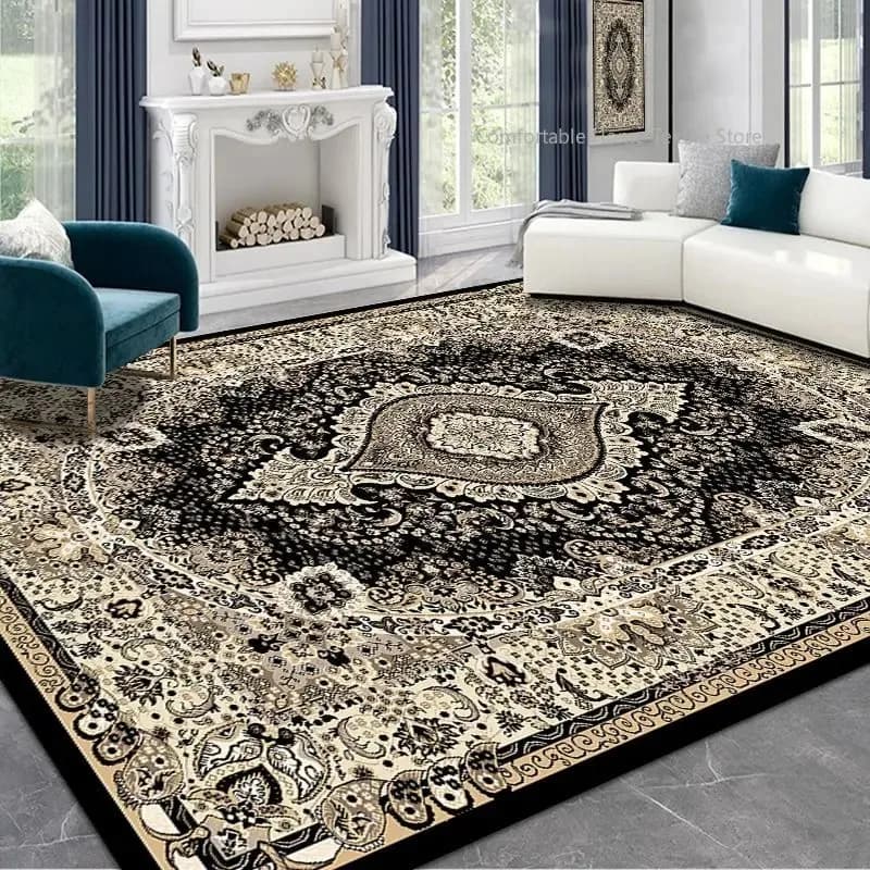 Retro Persian Style Carpet for Living Room Home Decoration Lounge Rug Soft Bedroom Carpet Non-slip Bedside Washable Mats