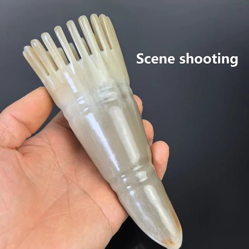 Pettine a Denti Larghi per Massaggio, Spazzola per Cuoio Capelluto, Pettini in Corno, Massaggiatore Ergonomico per Districare i Capelli e Rimuovere la Forfora, per Uso Domestico