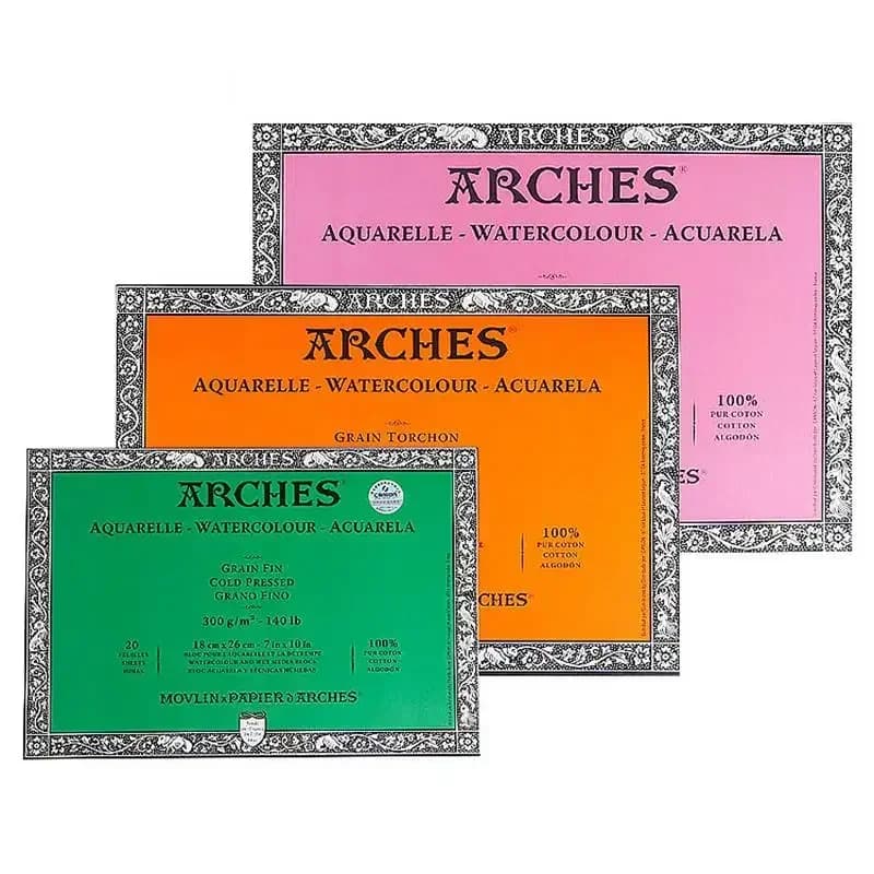 Arches Watercolor Paper 100% Cotton 300g Aquarelle 20 Sheets Artist Watercolor Sketchbook Block Painting Paper School Supplies