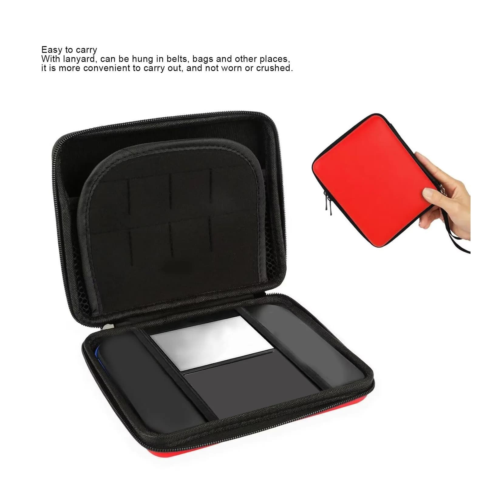 Custodia da viaggio per console Custodia sicura per console di gioco Custodia da trasporto per 2DS con 8 porta carte da gioco Guscio protettivo rigido
